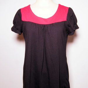 Cotton pink and black tunic top, medium